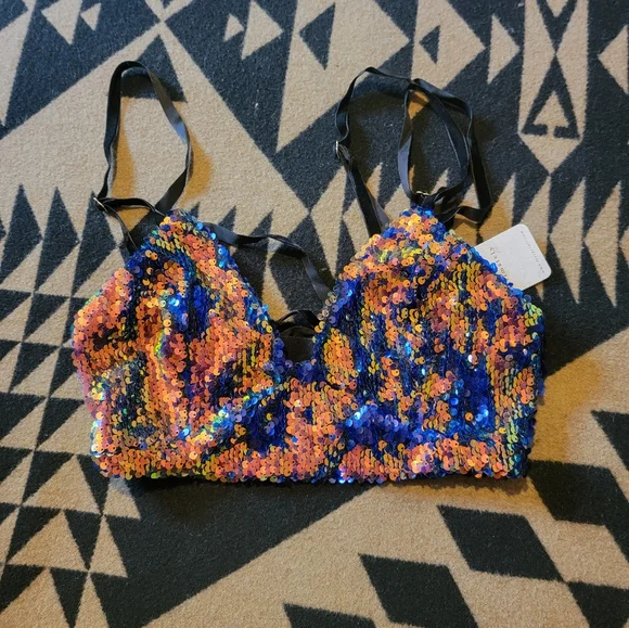 NWT Free People Sequin Bralette - Picture 6 of 10
